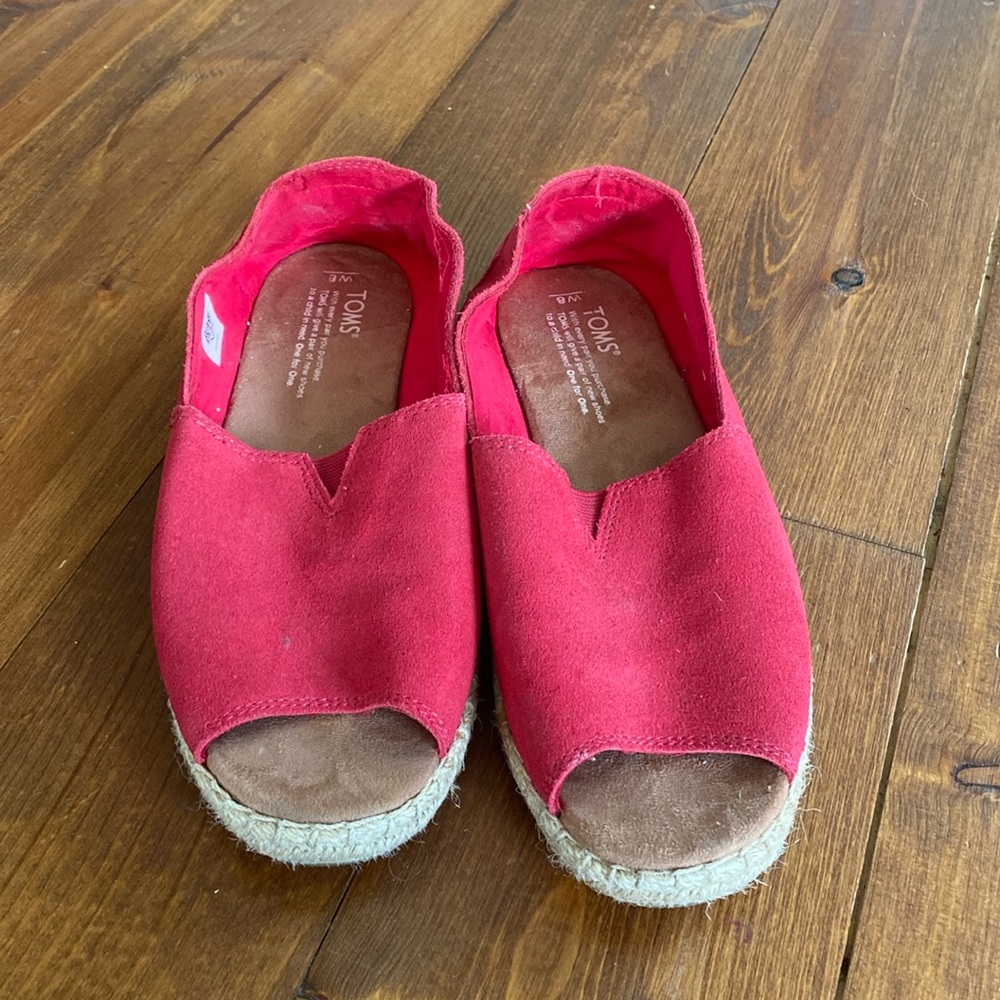 NEW Toms Red Slip On Flats